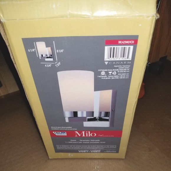 MILO Flat opal glass- Globe opalin vanity mounting light in open box - Picture 1 of 2